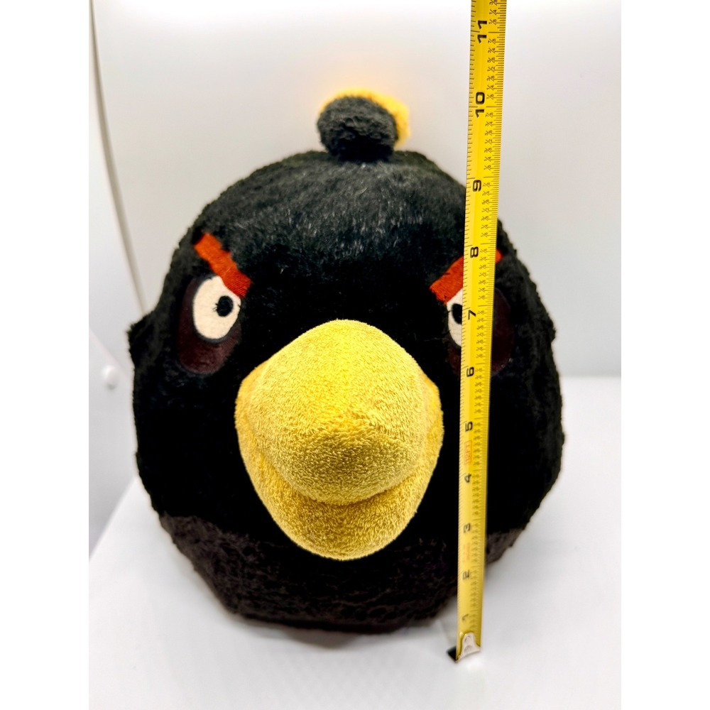 Angry Birds Bomb Black Bird Plush Stuffed Animal Large 11 Inch Rovio Toy - Picture 13 of 13